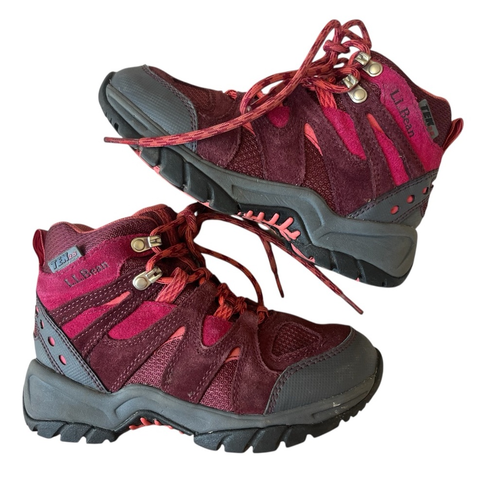 L.L. BEAN KIDS TRAIL MODEL HIKERS BOOT SIZE 2 CHERRY